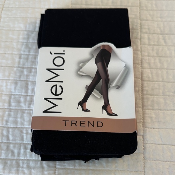 Memoi Accessories - MeMoi Black Opaque Stirrup Tights M/L Balletcore Trend